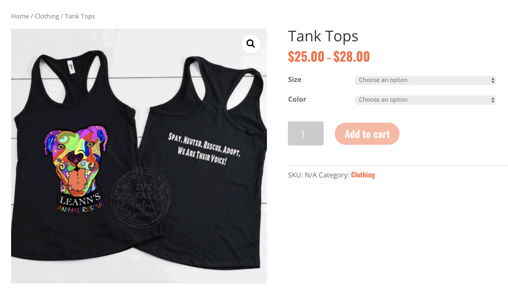 eCommerce Design tank top 